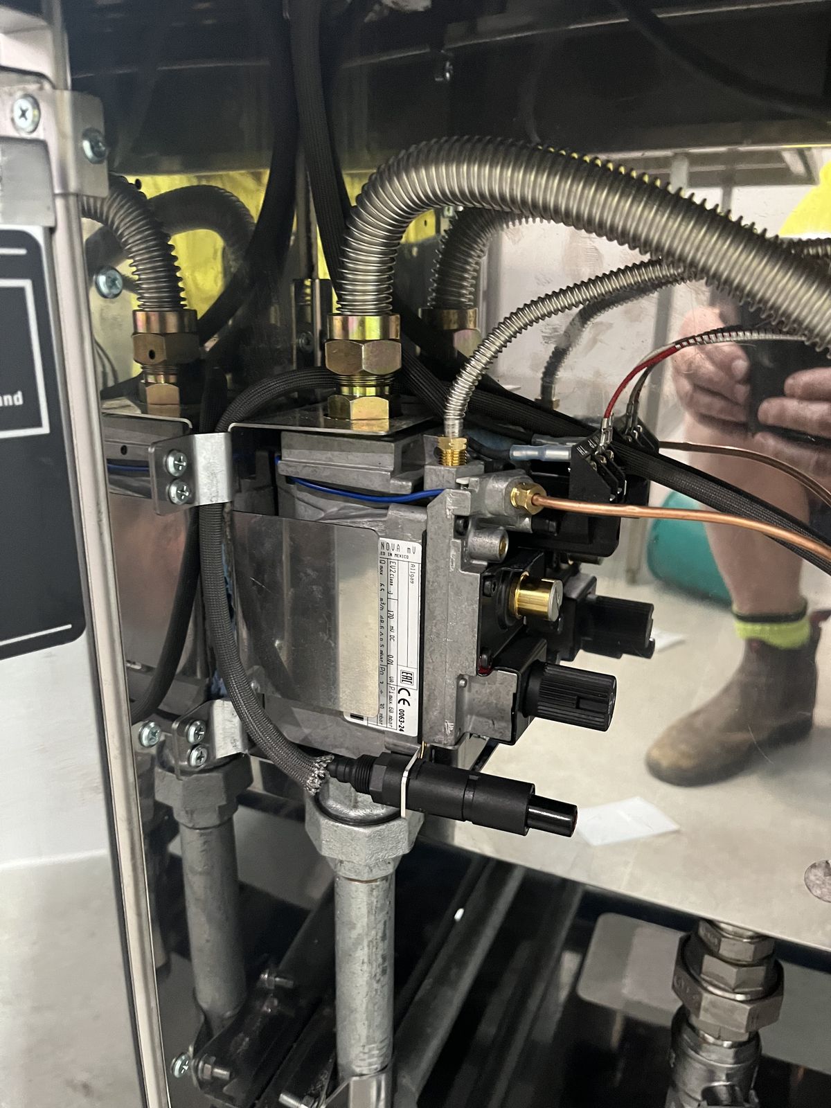 Gas appliance internals during a service call