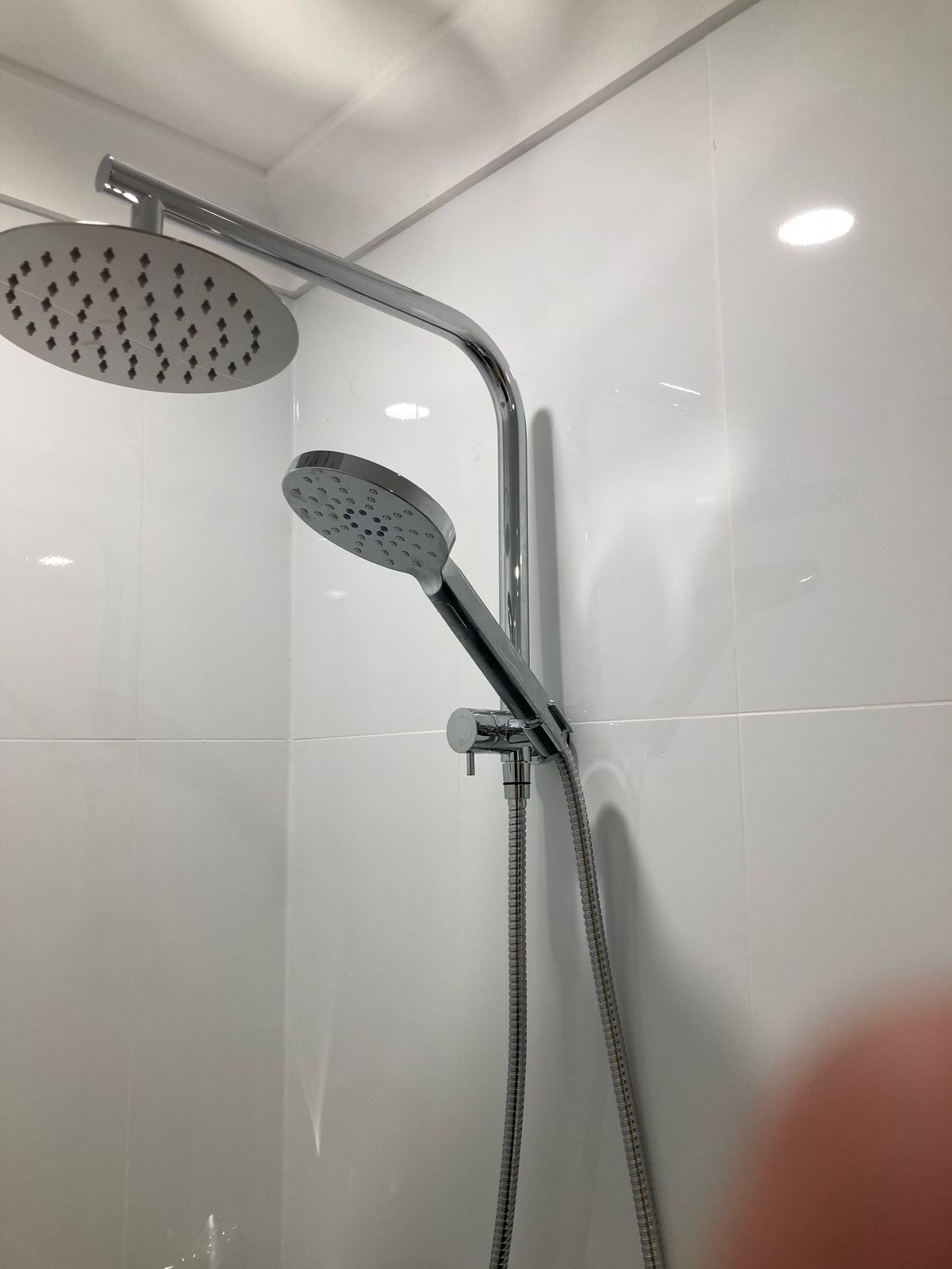 Chrome shower install completed in a Lidcombe bathroom