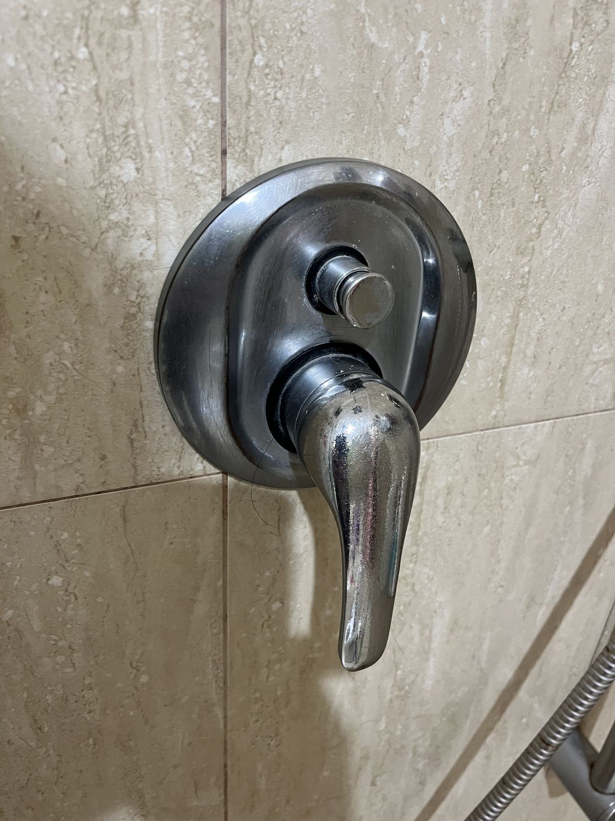 Aged chrome tap mixer prior to replacement in a Greenacre home