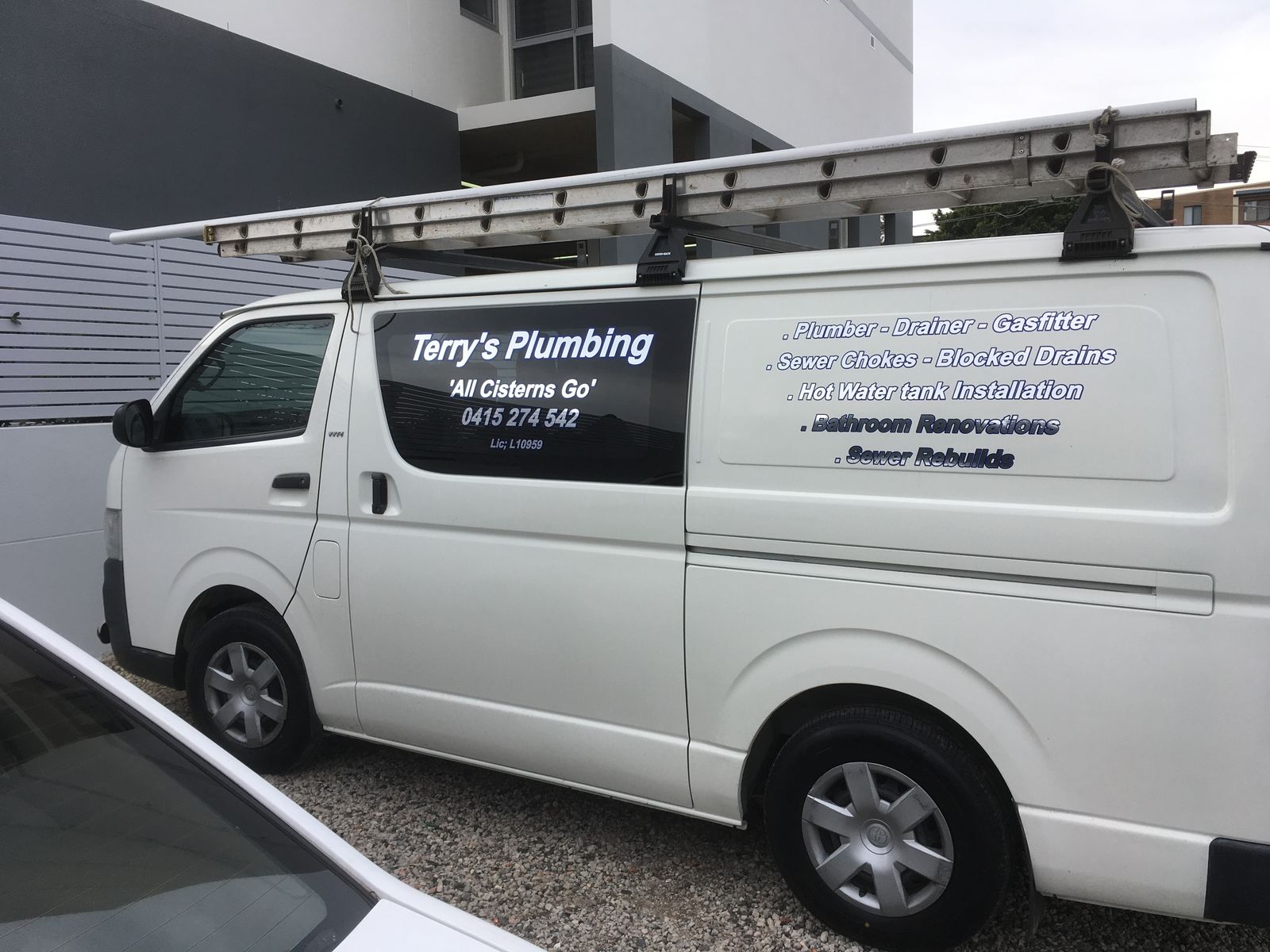 Terry's Plumbing van - servicing residential and small commercial in Bankstown